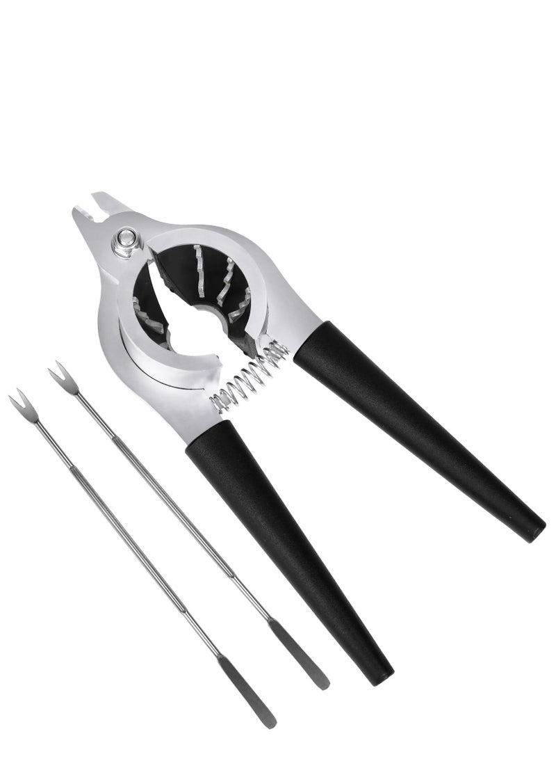 KASTWAVE مكسرات الجوز لجميع المكسرات مكسرات ثقيلة الجودة مكسر الجوز مع كماشة لتكسير سهل مكسر نابض من الفولاذ المقاوم للصدأ لأداة مكسر الجوز مع مقبض غير قابل للانزلاق-أداة تكسير 2-مشبك مرفق-أسود - Image 1