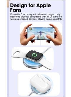 GULFLINK Magnetic Wireless Charger for Apple Watch Charger with MagSafe Charger and 18W Fast Charging Pad for iPhone 14/13/12 Pro Max Plus Mini, iWatch Ultra/8/7/6/5/4/3 and Airpods,USB A C Cable  - Image 4