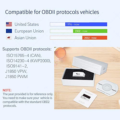 Vgate iCar 3 WiFi OBD2 Scanner Scan Tools Interface Adapter Car Diagnostics Tool for iOS iPhone iPad and Android, Auto Sleep(White) - Image 4