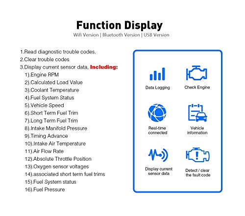 Vgate iCar 3 WiFi OBD2 Scanner Scan Tools Interface Adapter Car Diagnostics Tool for iOS iPhone iPad and Android, Auto Sleep(White) - Image 5