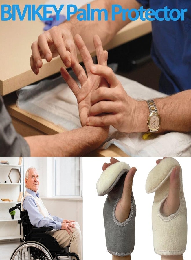 BIVIKEY 1 Pcs Supe Soft 100% Wool Palm Protector Left Hand Glove Comfortable Palm Pad | for Ideal for the Elderly MS, Strokes, Hand Contractures & More Unisex WoolWhite - Image 5