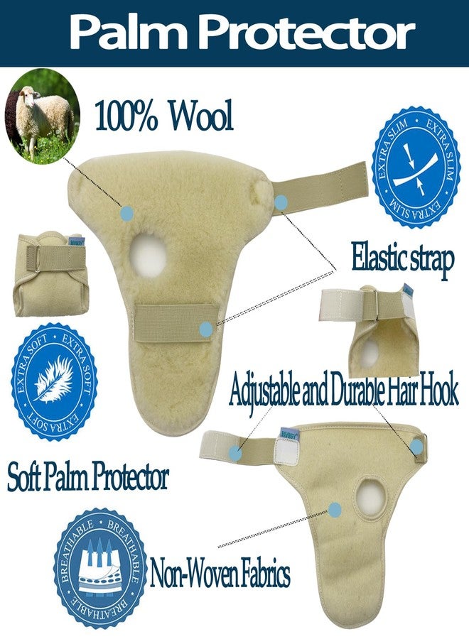 BIVIKEY 1 Pcs Supe Soft 100% Wool Palm Protector Left Hand Glove Comfortable Palm Pad | for Ideal for the Elderly MS, Strokes, Hand Contractures & More Unisex WoolWhite - Image 3
