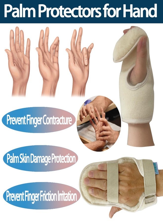 BIVIKEY 1 Pcs Supe Soft 100% Wool Palm Protector Left Hand Glove Comfortable Palm Pad | for Ideal for the Elderly MS, Strokes, Hand Contractures & More Unisex WoolWhite - Image 2
