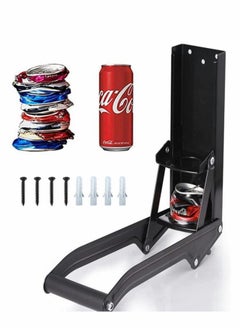Metal Can Crusher, Heavy-Duty Wall-Mounted Smasher for Aluminum Seltzer, Soda, Beer Cans and Bottles for Recycling, Gadgets for Home, Black