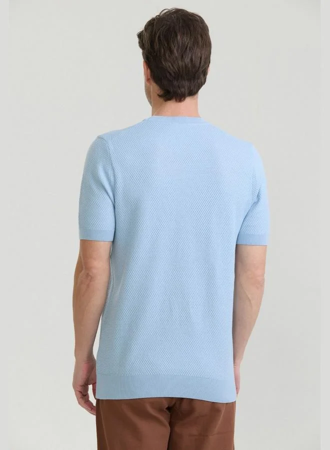 FELIX HARDY Blue Men's 100% Cotton Crew Neck Jersey T Shirt for Men | Best Price UAE