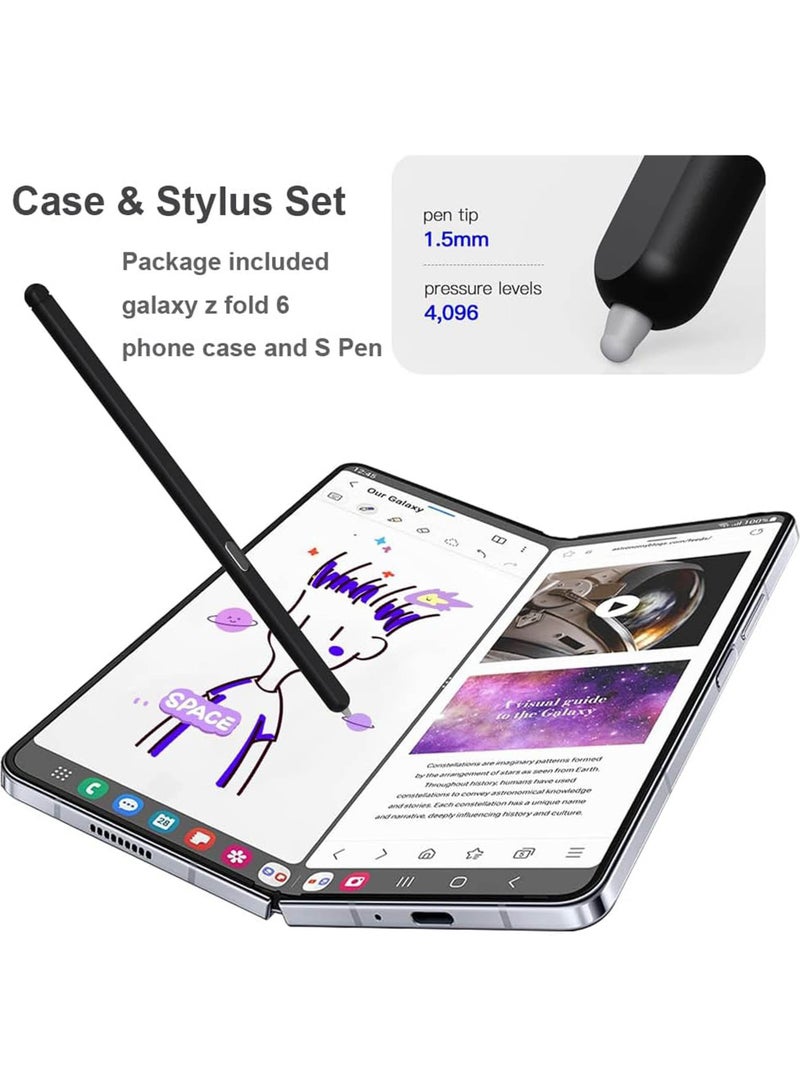 Captaintech for Galaxy Z Fold 6 Case with S Pen Holder, S-Pen is Included 【Case & Stylus Set】 Built-in Screen Protector Full Body Protection Anti-Yellowing Clear for Samsung Galaxy Z Fold6 (Case&Pen Set) - Image 2