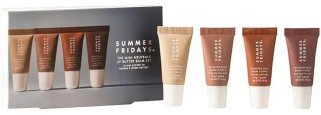 سامر فرايدايز الصيف صغير الجمعة زبدة الشفاه بلسم مجموعة للرطوبة الفورية واللامع والترطيب ، حزمة من 4 - Image 1