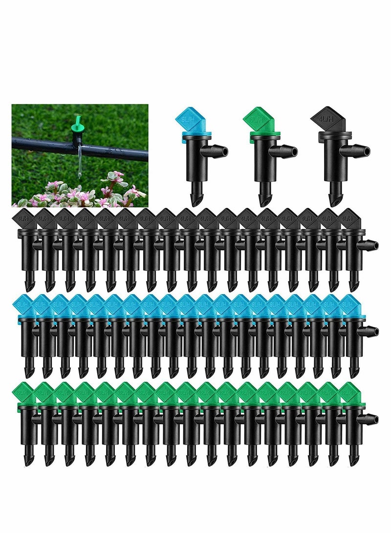 إكسفور 60 Pieces Drip Emitter Garden Flag Irrigation Dripper in 3 Sizes, Trees and Shrubs, 1 GPH, 2 GPH, 4 GPH - Image 1