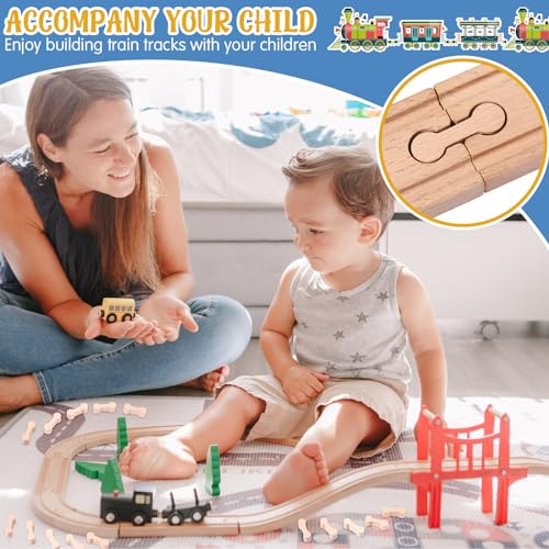 Poen باقة موصلات عظام الكلاب الخشبية 30 قطعة لقطار الألعاب - Image 5