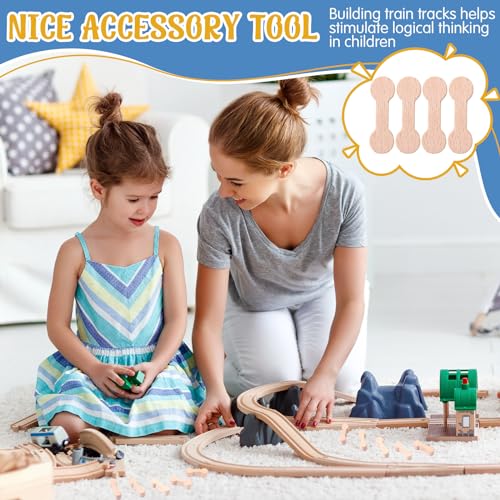 Poen باقة موصلات عظام الكلاب الخشبية 30 قطعة لقطار الألعاب - Image 3