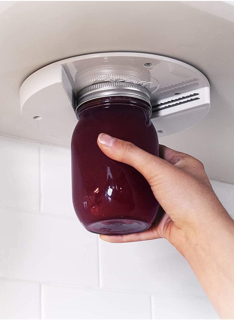 BELLSBERRY - Under Cabinet Jar Lid Opener for Weak Hands Easy Grip One Handed Jar & Bottle Opener Removes Tight Jar Lid for Seniors with Arthritis - Image 1