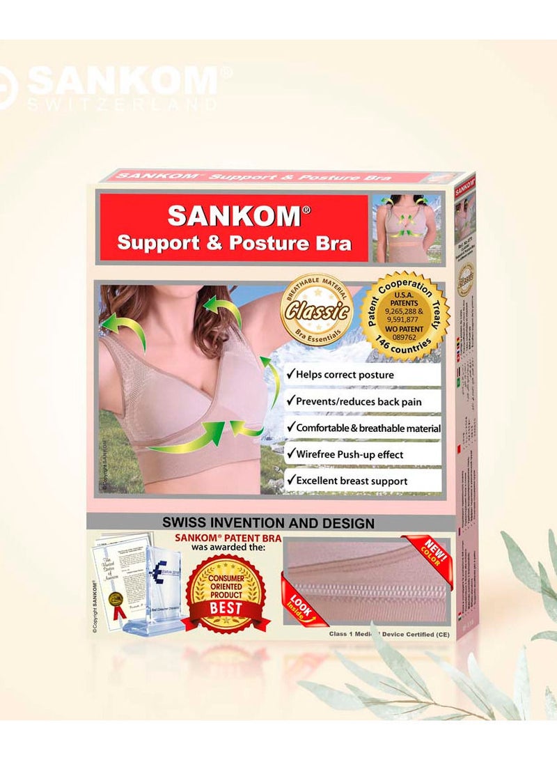 Sankom - Classic Bra for Back Support, Beige M/L - Image 3