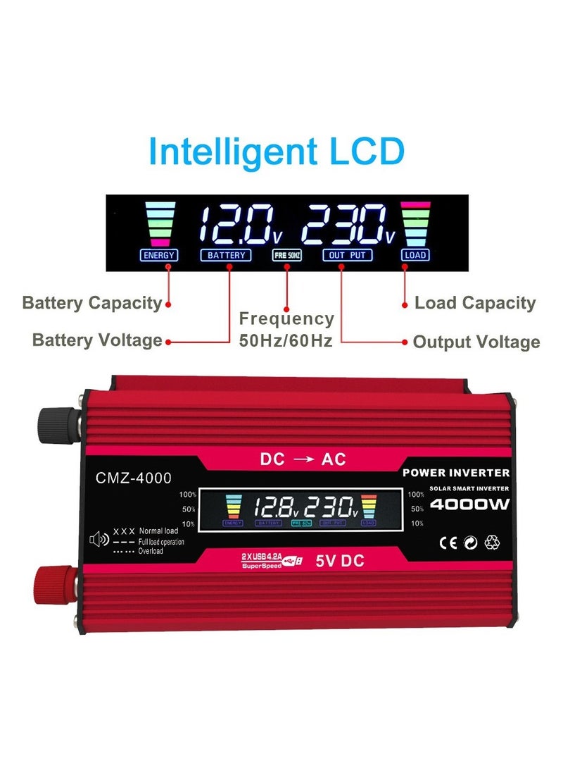 4000W sine wave inverter, 12V to 110V/220V, for automotive/outdoor station wagon  fans - Image 1