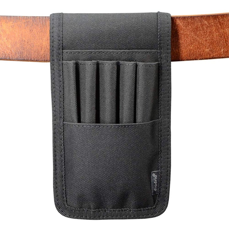 diodrio diodrio Belt Pen Holder Pencil Holder pouch Pen Sleeve Case Holster for Belt Hold Multiple pens Hold 6 Inch Ruler 4 Pens and a Marker Made of Durable Fabrics Detachable Black