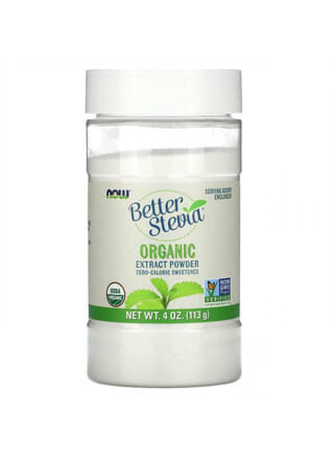 Now Foods NOW Foods, Better Stevia, Organic Extract Powder, 4 oz (113 g)  - Image 1