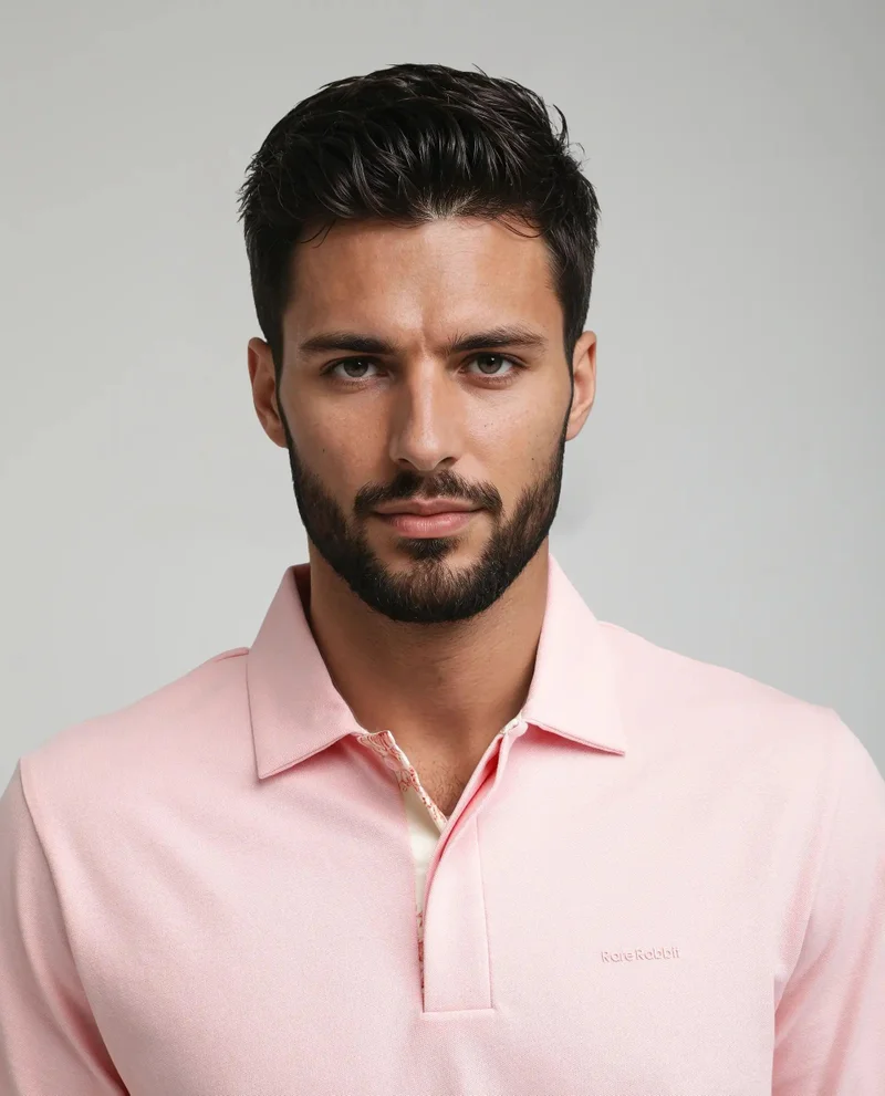 Rare Rabbit Men's Contrast Printed Placket Polo