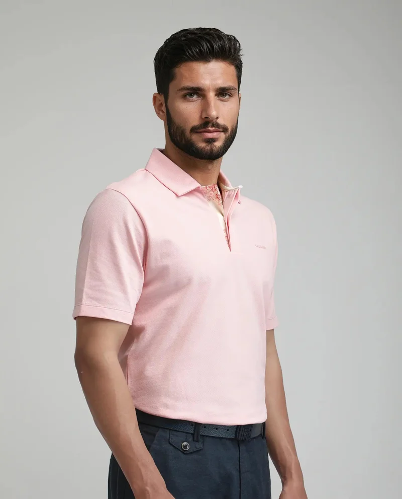 Rare Rabbit Men's Contrast Printed Placket Polo