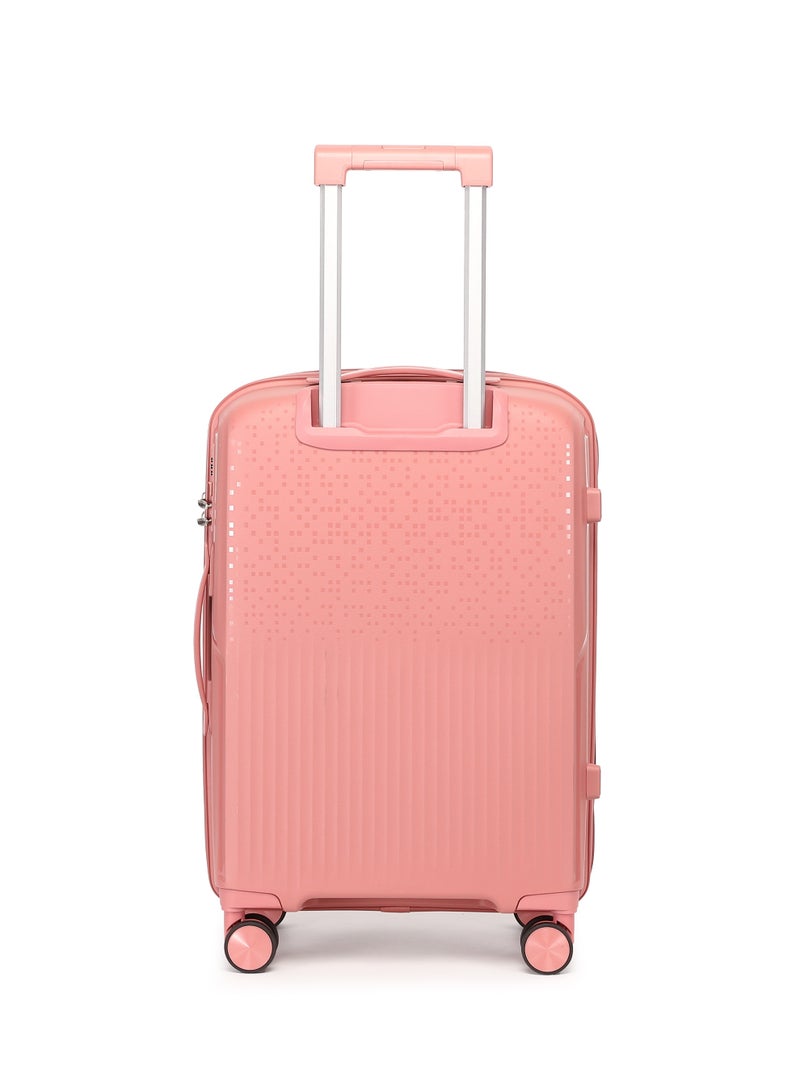 السياحية البريطانية طقم حقائب سفر 3 قطع من مادة البولي بروبلين الصلبة بعجلات دوّارة مقاس 20/24/28 بوصة - ذهبي وردي - Image 4