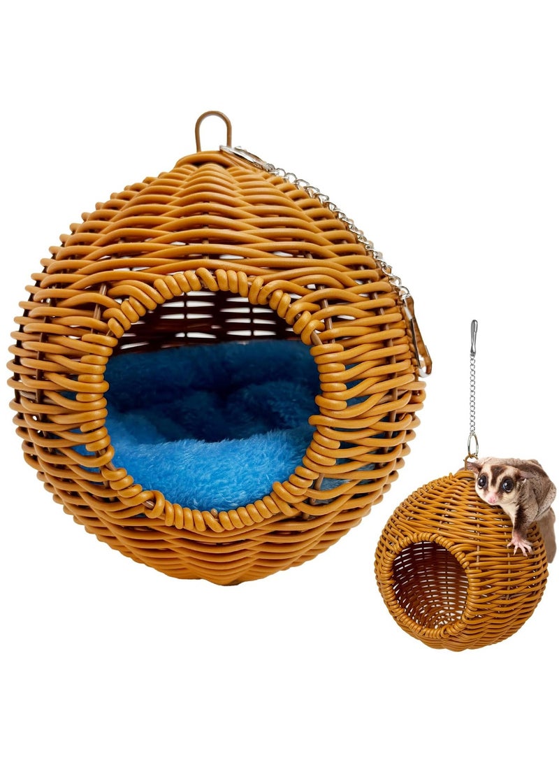 Hanging Sugar Glider Hammock Pouch with Warm Cotton Pad, Soft Sleeping Cage Bed Hideout for Sugar Gliders, Hamsters, Squirrels, Marmosets & Small Pets - Image 1
