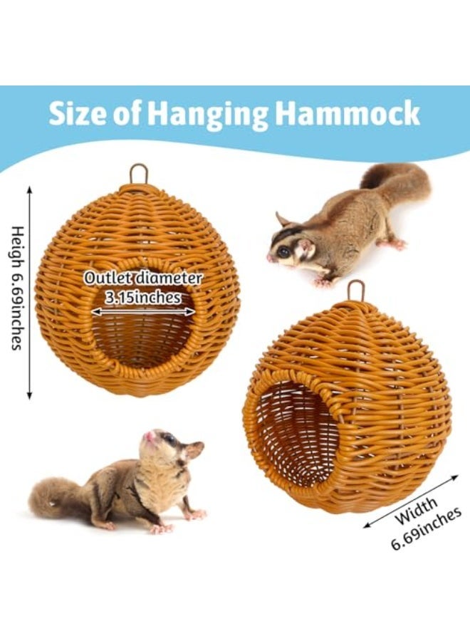Hanging Sugar Glider Hammock Pouch with Warm Cotton Pad, Soft Sleeping Cage Bed Hideout for Sugar Gliders, Hamsters, Squirrels, Marmosets & Small Pets - Image 4