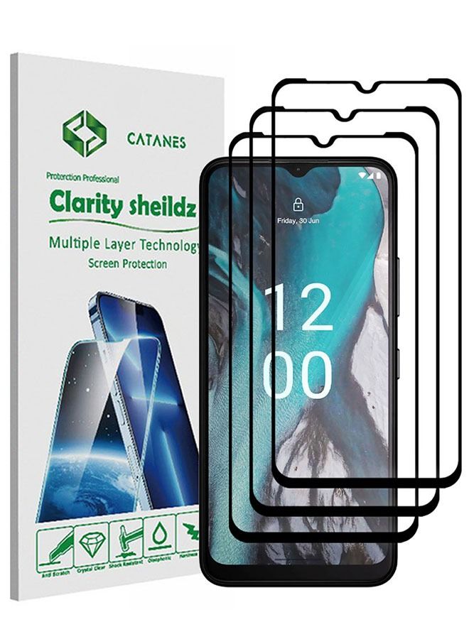 CATANES 3 Pack For Nokia C32 Tempered Glass Screen Protector Full Glue Back - Image 1