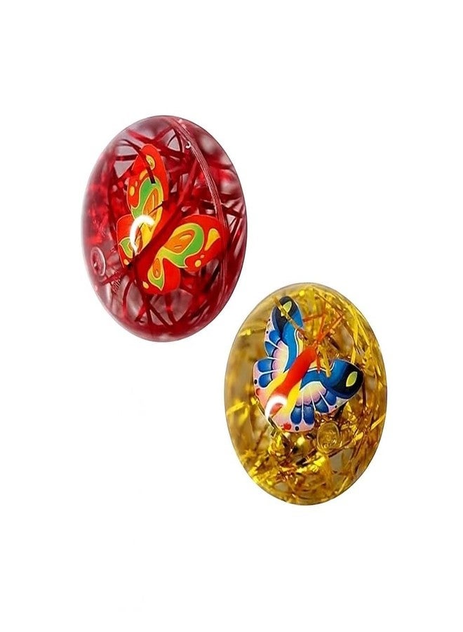INDIAN FUN ZONE Pack of 3 Butterfly Glitter Bouncy Ball for Kids | Transparent Rubber Bounce Ball with Floating Designs | High Bounce Toy for Boys & Girls | Colour & Inside Item May Vary - Image 5