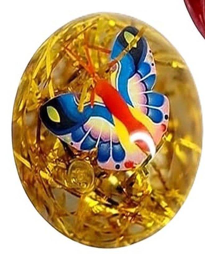 INDIAN FUN ZONE Pack of 3 Butterfly Glitter Bouncy Ball for Kids | Transparent Rubber Bounce Ball with Floating Designs | High Bounce Toy for Boys & Girls | Colour & Inside Item May Vary - Image 3