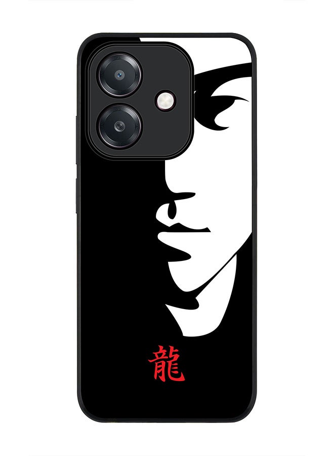 غطاء لأوبو A5i، حماية كاميرا نحيفة، غطاء هاتف مضاد للصدمات - تريبيوت - بروس لي (أسود)