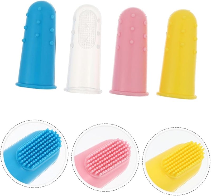 VALICLUD 12Pcs Silicone Finger Toothbrush with Tongue Cleaner for Babies Teething Relief - Image 5