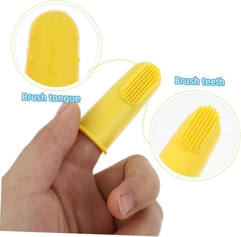VALICLUD 12Pcs Silicone Finger Toothbrush with Tongue Cleaner for Babies Teething Relief - Image 3
