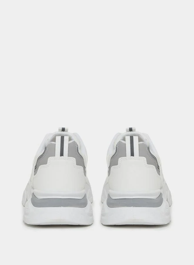 Styli Color Block Textured Chunky Sole Sneakers