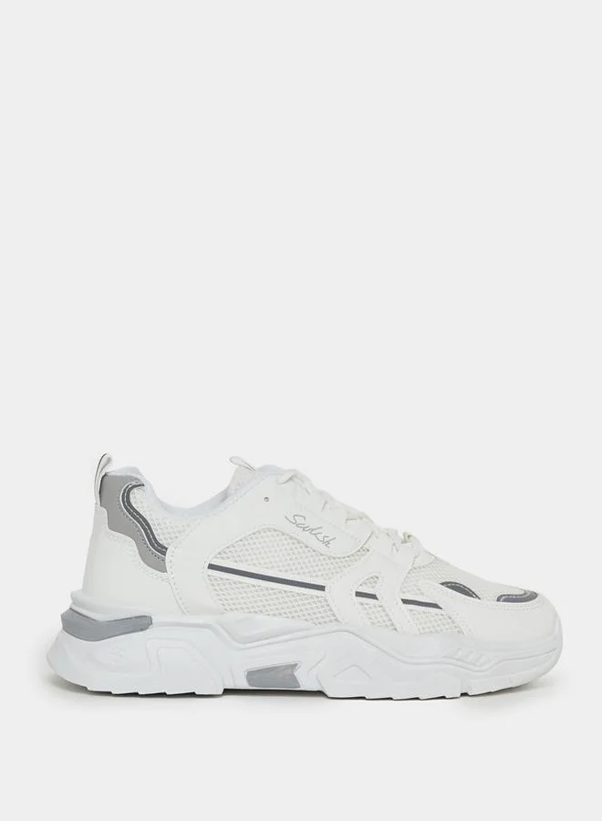 Styli Color Block Textured Chunky Sole Sneakers