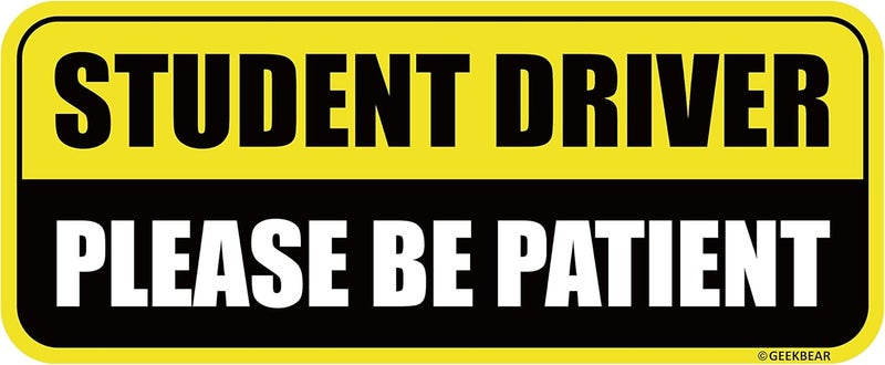 GEEKBEAR Student Driver Car Magnet - Reflective Safety Sign for New Drivers - Image 1