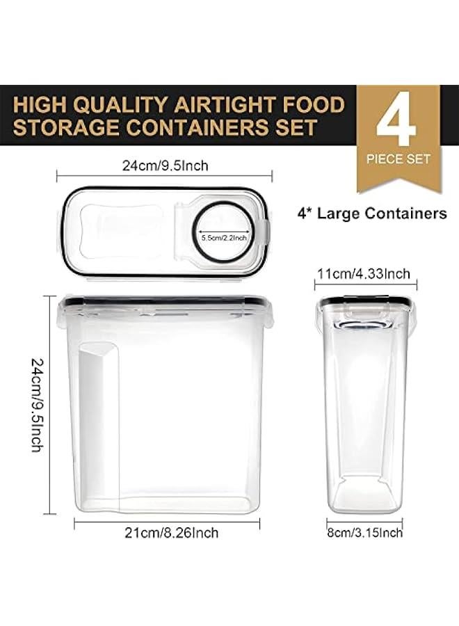 MIXDE Large Cereal Containers Storage Set for Pantry, 4 Pack 4L/135 Oz Airtight Food Storage Containers BPA Free Plastic Containers with Lids for Sugar Flour Snack - Image 2