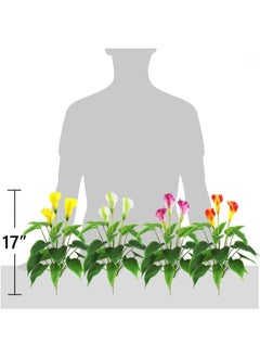 WYBOT Artificial Flower 17 inches Calla Lily Silk Plant Fake Bonsai Flowers Greenery Plants for Indoor Outdoor Home Office Bedroom Table Centerpieces Party Decoration (haung)  - Image 2