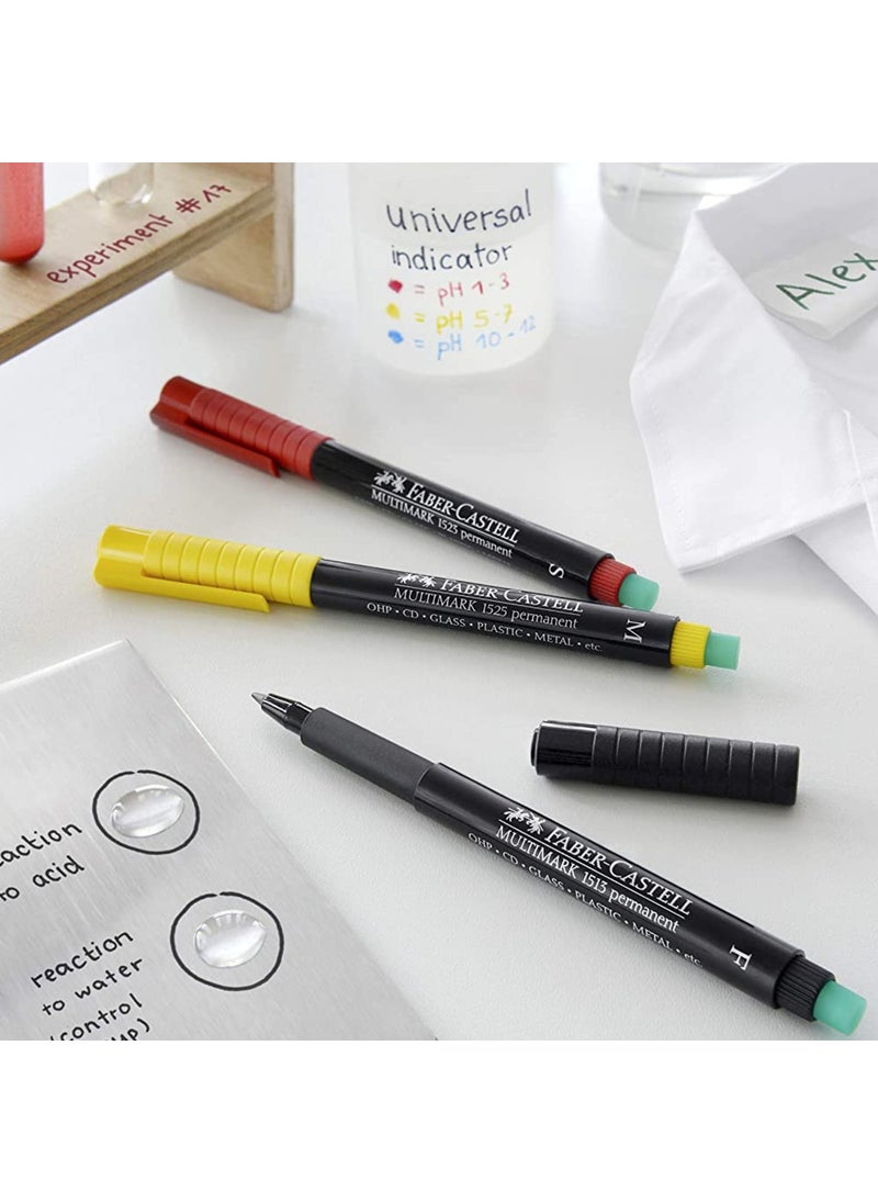 FABER-CASTELL - Multimark 1523 S Acetate Pen 0.4 mm Black 10 Pcs - Image 1