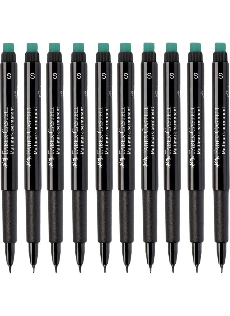 FABER-CASTELL - Multimark 1523 S Acetate Pen 0.4 mm Black 10 Pcs - Image 1