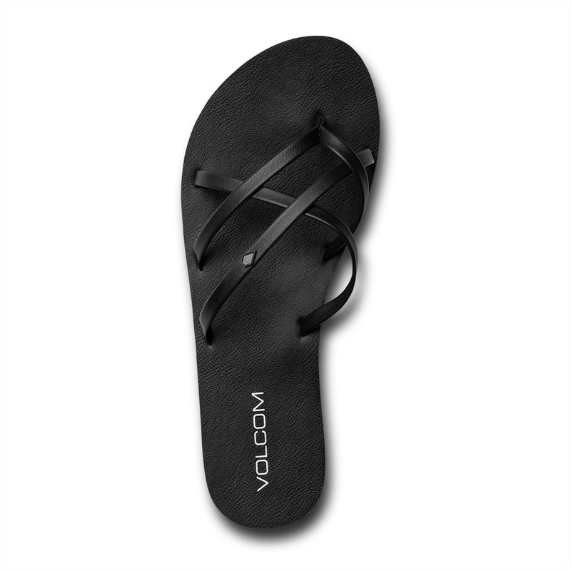 Volcom Women's New School Strappy Flip Flop Sandal â€“ Flat Slide with Comfort Foam Footbed, New Black Out, 8 - Image 3