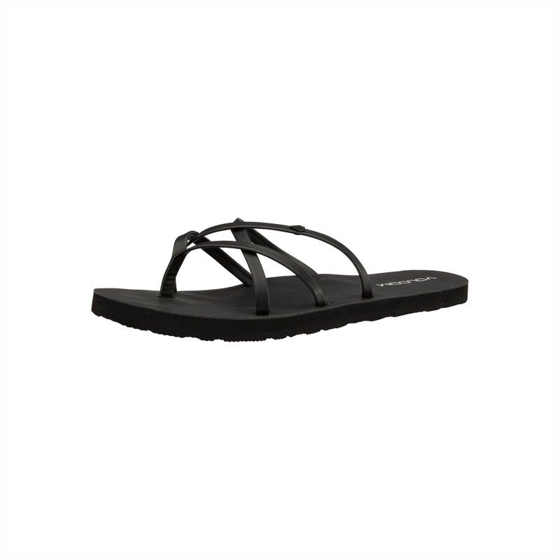 Volcom Women's New School Strappy Flip Flop Sandal â€“ Flat Slide with Comfort Foam Footbed, New Black Out, 8 - Image 4