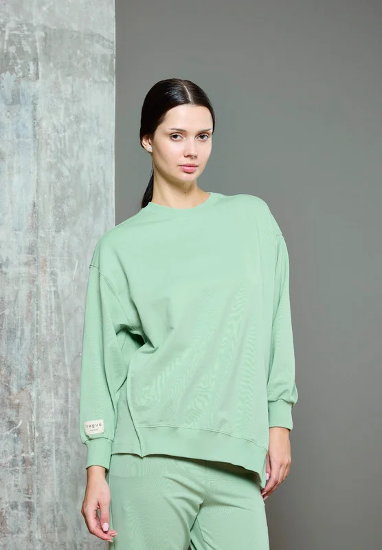 ذوق Asymmetric Hemline Extended Side Seam Sweatshirt