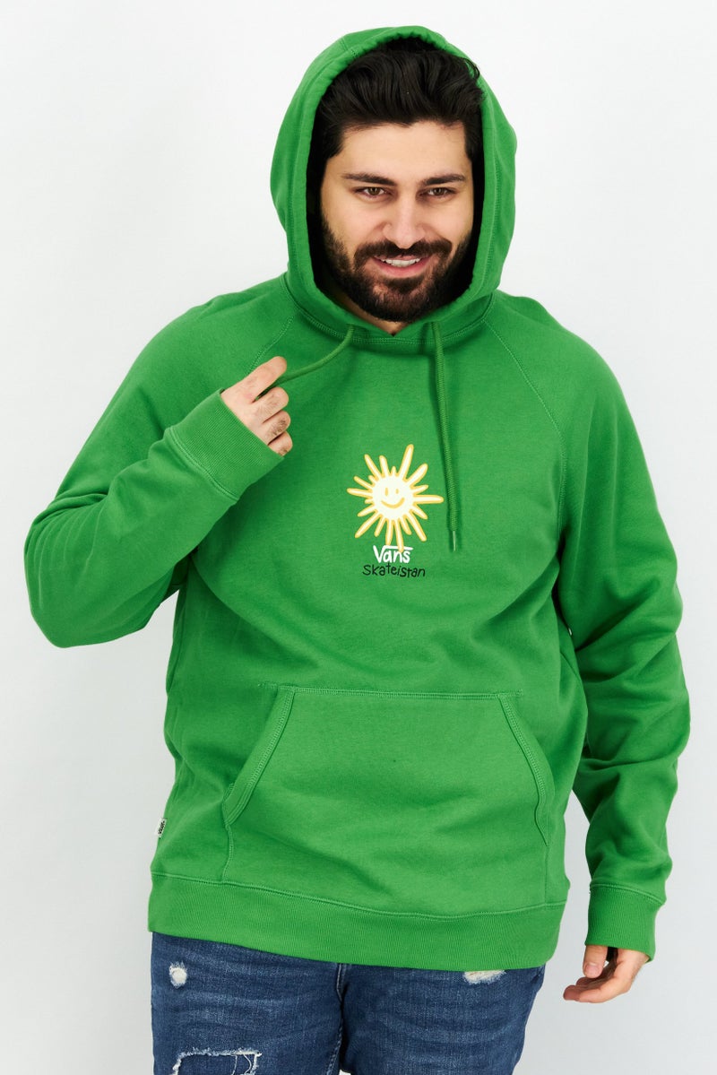 VANS Men Graphic Long Sleeve Hoodie, Green - Image 1