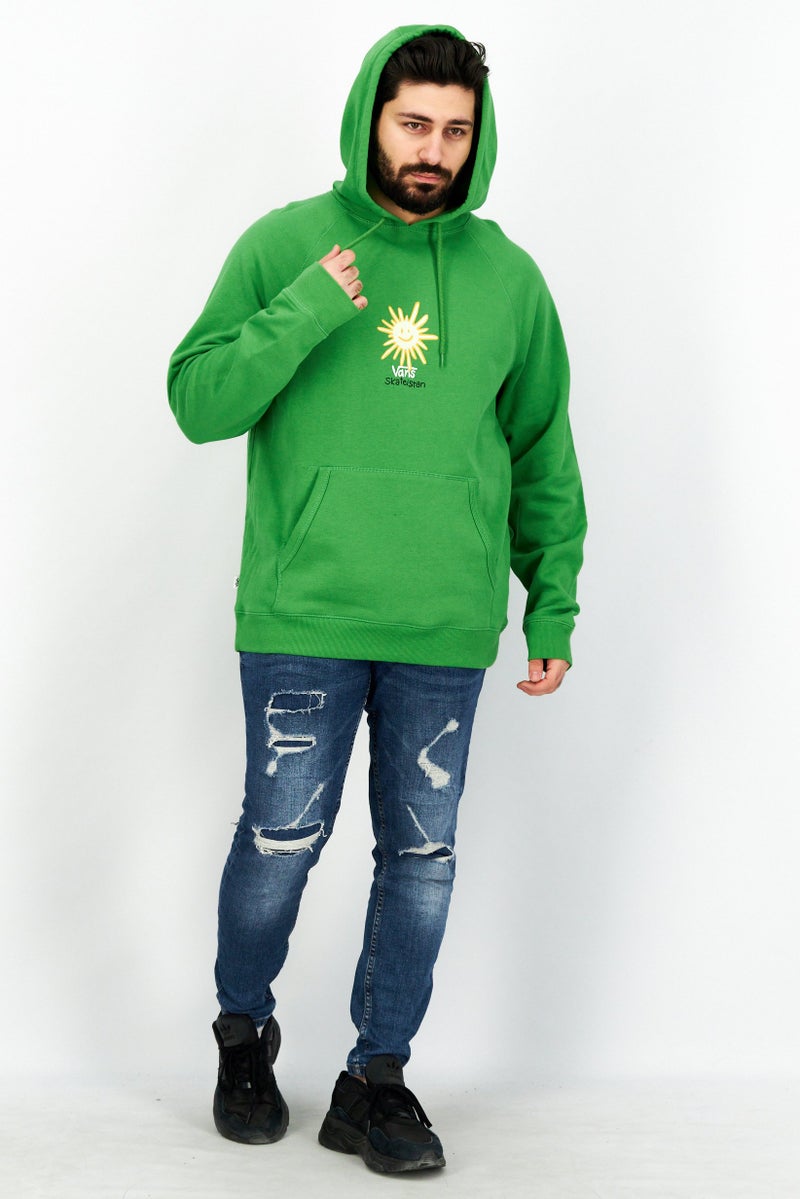 VANS Men Graphic Long Sleeve Hoodie, Green - Image 2