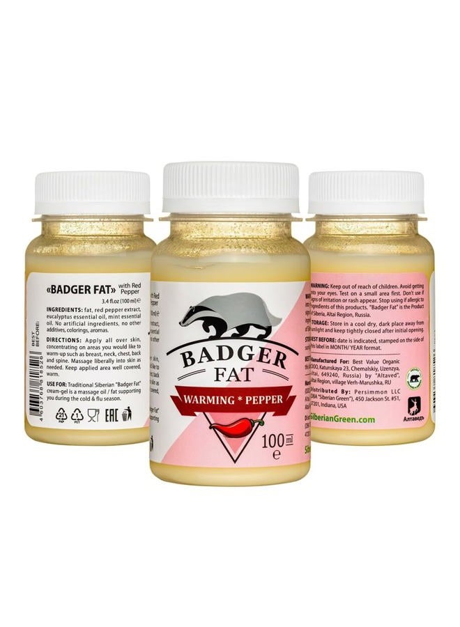 Siberian Green Cream-Gel “Badger Fat” Siberian Warming with Eucalyptus, Mint Essential Oils, Red Pepper 100ml - Image 1