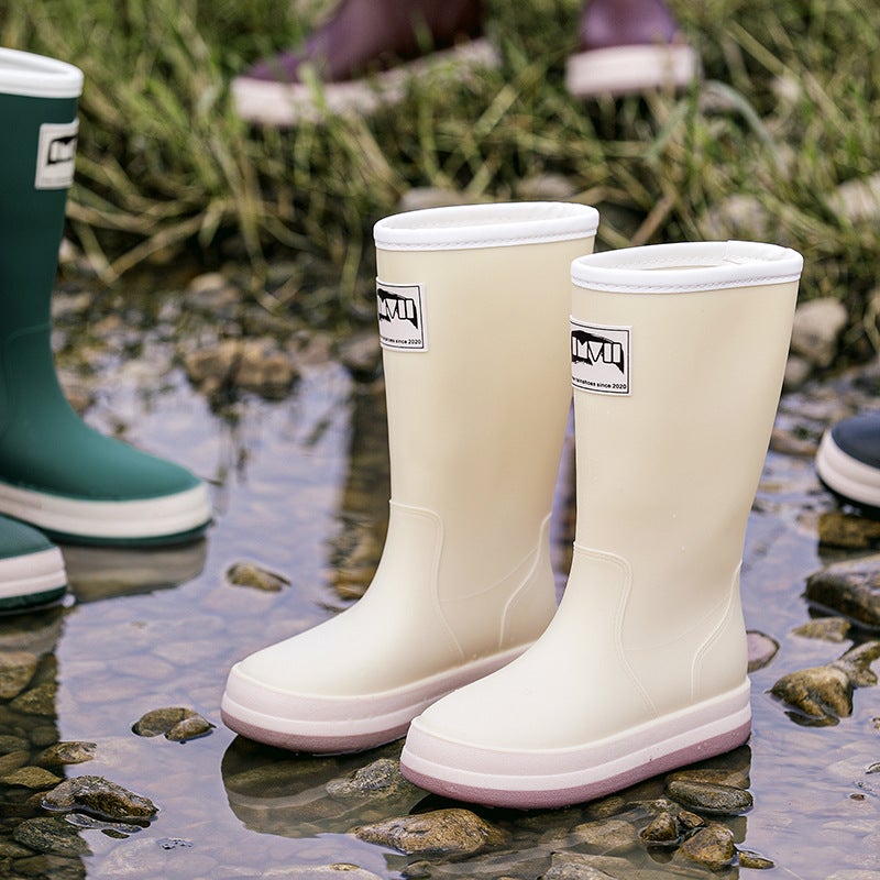 Wild Fishing Rain Boots High-Height Rain Boots For Men And Women Couple Outdoor Wear Tracing Creek Rubber Shoes Car Washing Waterproof Shoes Tide - Image 2