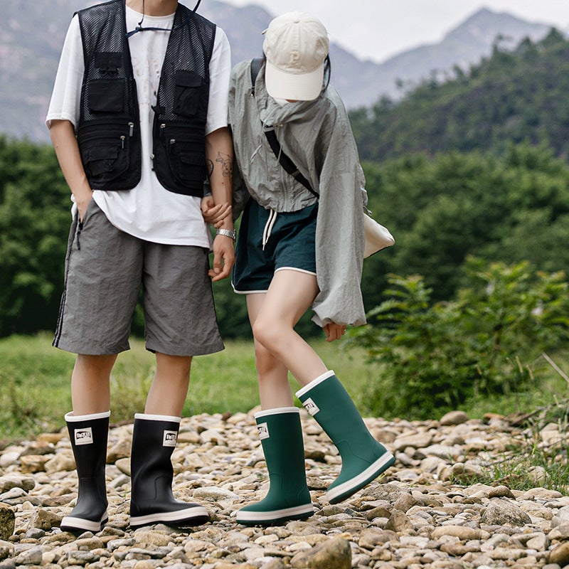 Wild Fishing Rain Boots High-Height Rain Boots For Men And Women Couple Outdoor Wear Tracing Creek Rubber Shoes Car Washing Waterproof Shoes Tide - Image 5