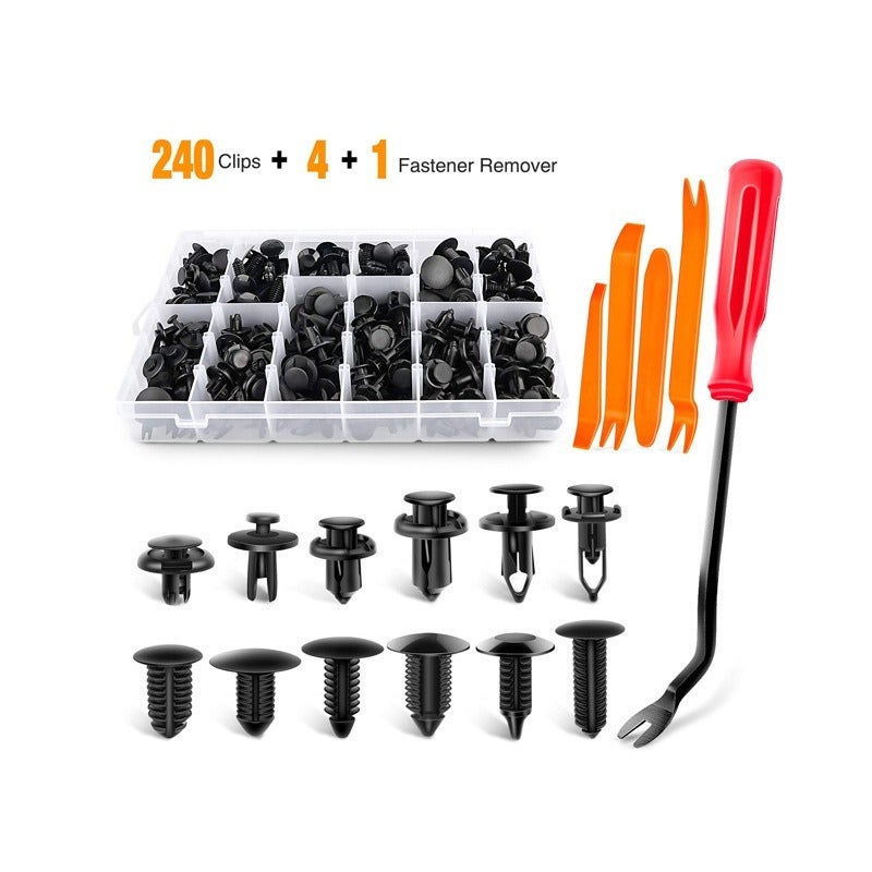 240pcs Car Bumper Repair Kit, 12 Types Clips Fasteners Screws - Image 4