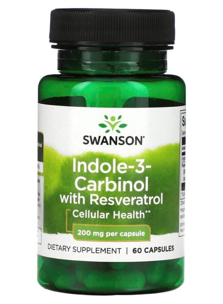 SWANSON Indole-3-Carbinol with Resveratrol 200 mg 60 Caps 