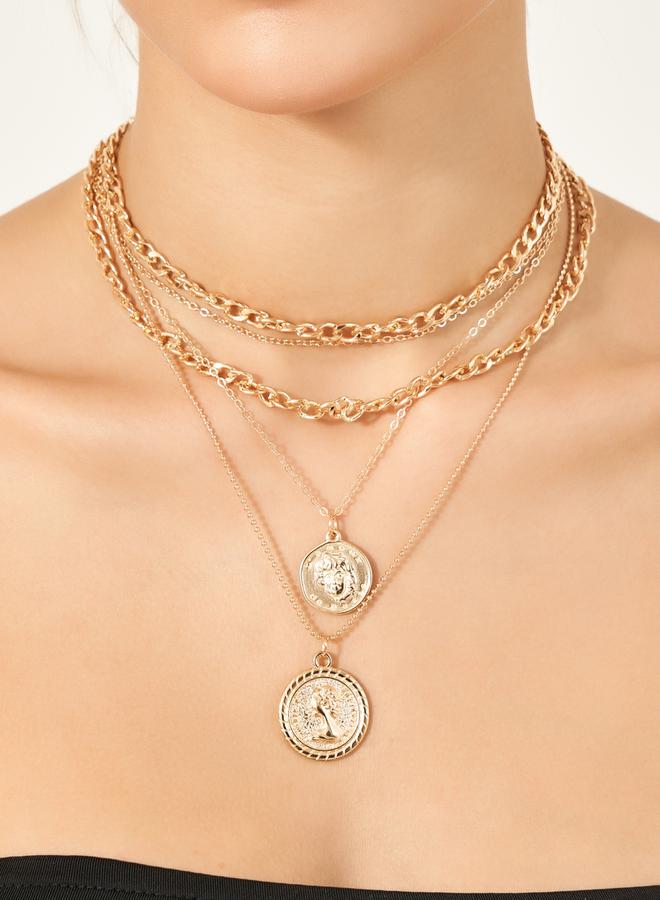 Styli Heart Drop Layered Necklace - Image 1