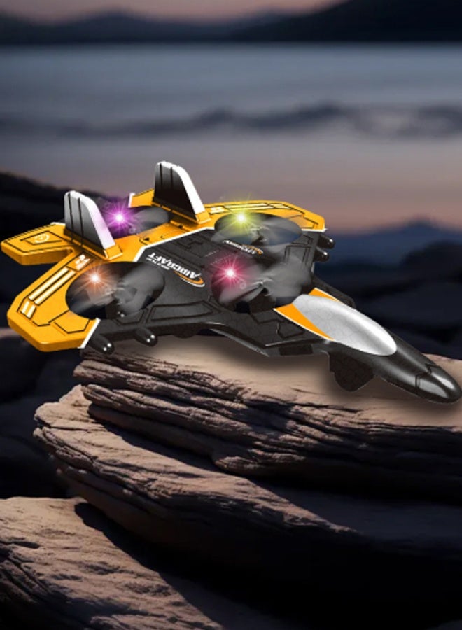 HALAMODO RC Plane Drone for Kids, Remote Control Airplane Fighter Jet with LED Light, Auto Hover, 360°Flip, Easy-to-Fly Helicopter Toy for Beginners - Image 1