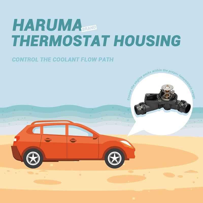 HARUMA Engine Coolant Thermostat Housing Assembly for BMW 323Ci, 323i, 325i, 325Xi, 528i, 530i, X3, X5, Z3, Z4 (1999-2006) - Image 2